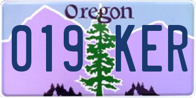 OR license plate 019KER