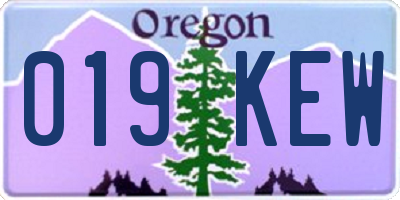 OR license plate 019KEW