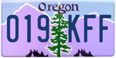 OR license plate 019KFF