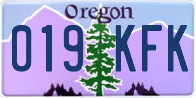 OR license plate 019KFK