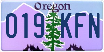 OR license plate 019KFN