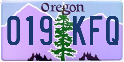 OR license plate 019KFQ