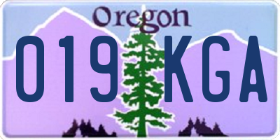 OR license plate 019KGA