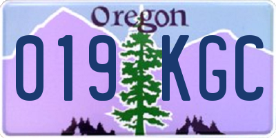 OR license plate 019KGC