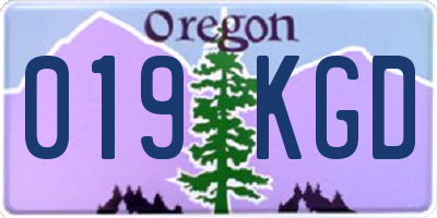 OR license plate 019KGD