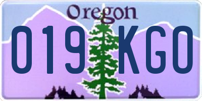 OR license plate 019KGO