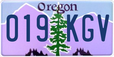 OR license plate 019KGV