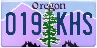 OR license plate 019KHS
