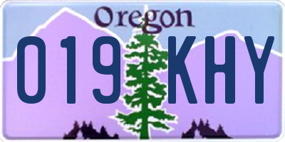 OR license plate 019KHY