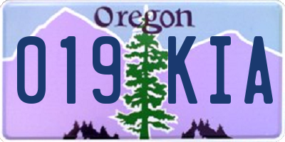OR license plate 019KIA