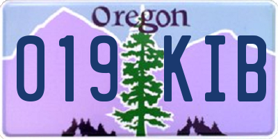 OR license plate 019KIB