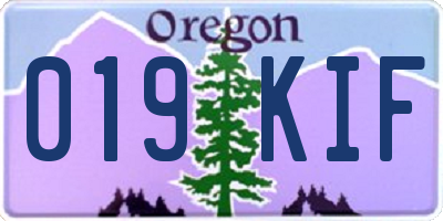 OR license plate 019KIF
