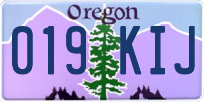 OR license plate 019KIJ