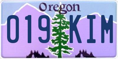 OR license plate 019KIM