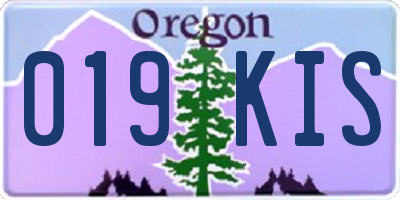 OR license plate 019KIS