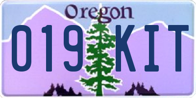 OR license plate 019KIT