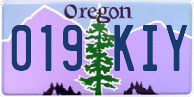 OR license plate 019KIY