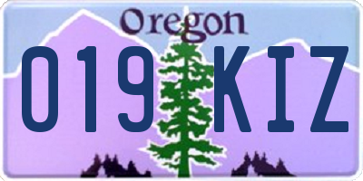 OR license plate 019KIZ