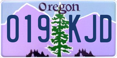 OR license plate 019KJD