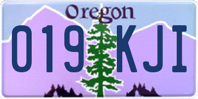 OR license plate 019KJI