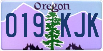 OR license plate 019KJK