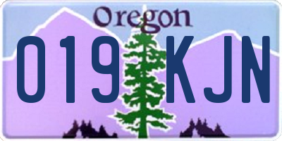 OR license plate 019KJN