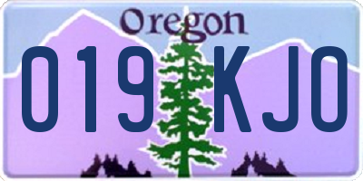 OR license plate 019KJO