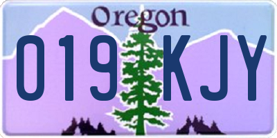 OR license plate 019KJY