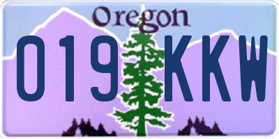 OR license plate 019KKW