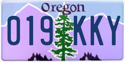 OR license plate 019KKY