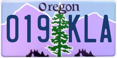 OR license plate 019KLA