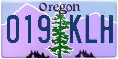 OR license plate 019KLH