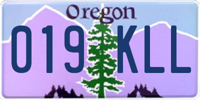 OR license plate 019KLL