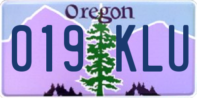 OR license plate 019KLU