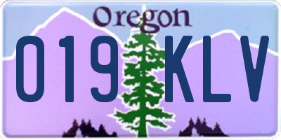 OR license plate 019KLV