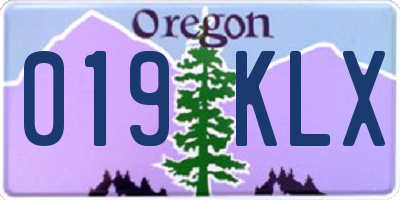 OR license plate 019KLX