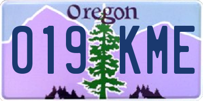 OR license plate 019KME