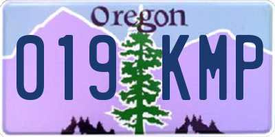 OR license plate 019KMP