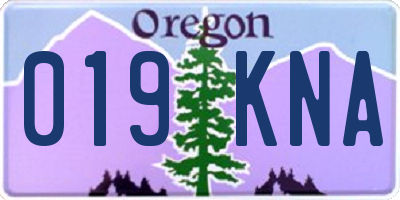 OR license plate 019KNA