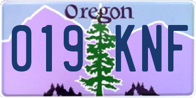 OR license plate 019KNF