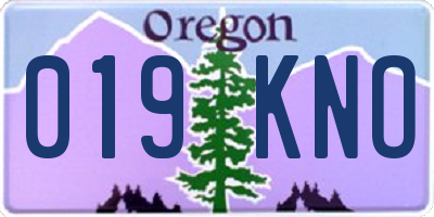 OR license plate 019KNO