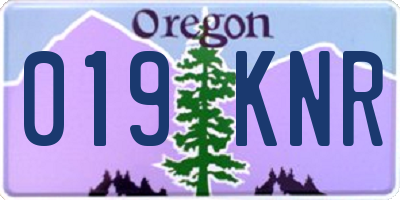 OR license plate 019KNR