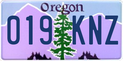 OR license plate 019KNZ
