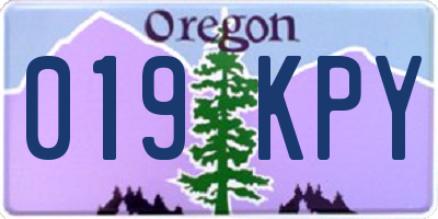 OR license plate 019KPY