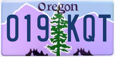 OR license plate 019KQT