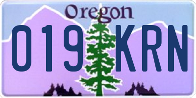 OR license plate 019KRN