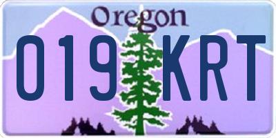 OR license plate 019KRT