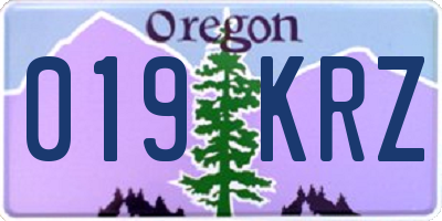 OR license plate 019KRZ