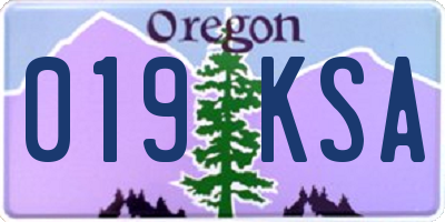 OR license plate 019KSA
