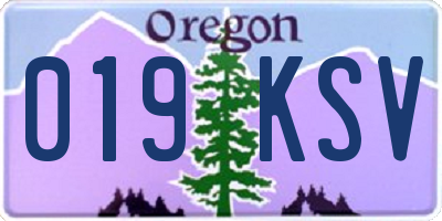 OR license plate 019KSV